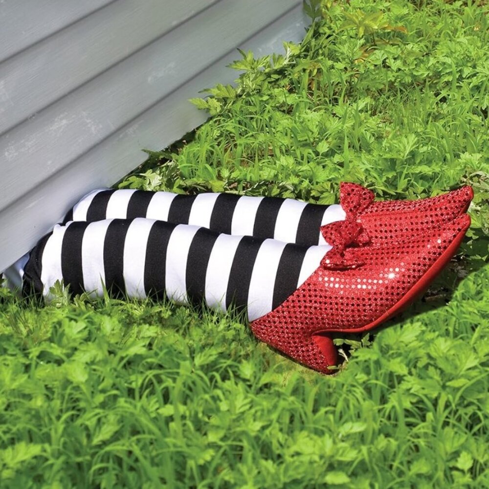 Wizard of Oz Wicked Witch Halloween Decoration 18" Prop Legs & Slippers